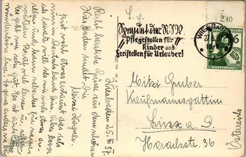 46398 - Deutschland - Wiesbaden , Kurhaus - gelaufen 1937