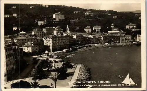 46412 - Italien - S. Margherita Ligure , Piazza Colombo e panorama di Via Stella - gelaufen 1925