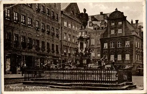 46415 - Deutschland - Augsburg , Augustusbrunnen - gelaufen 1933