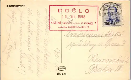 46419 - Tschechien - Libochovice , Libochowitz , Stempel Doslo - gelaufen 1955