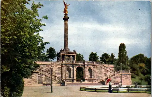46422 - Deutschland - München , Prinzregenten Terrasse mit Friedensdenkmal - gelaufen 1925