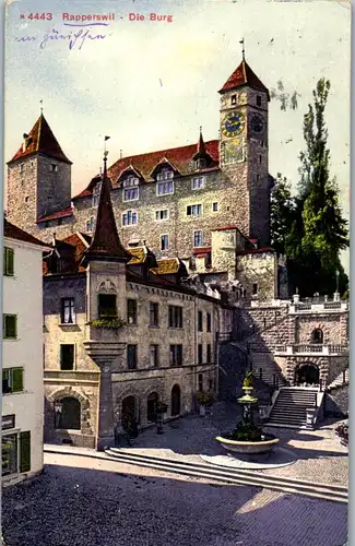 46429 - Schweiz - Rapperswil , Die Burg - gelaufen 1913