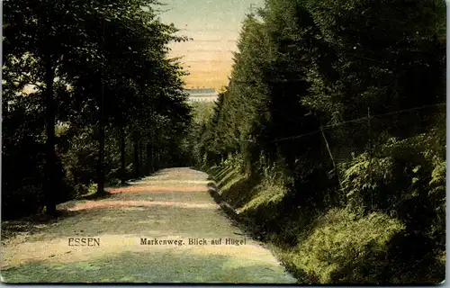 46456 - Deutschland - Essen , Markenweg , Blick auf Hügel - gelaufen 1908