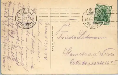 46456 - Deutschland - Essen , Markenweg , Blick auf Hügel - gelaufen 1908