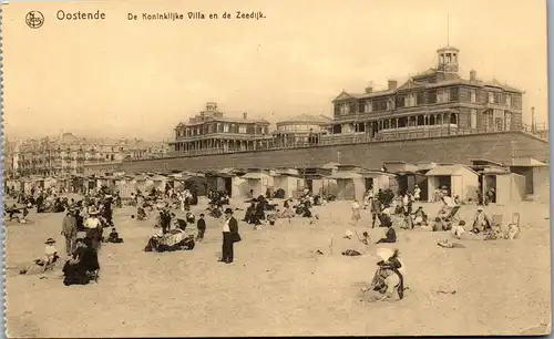 46474 - Belgien - Oostende , De Koninklijke Villa en de Zeedijk - gelaufen 1917