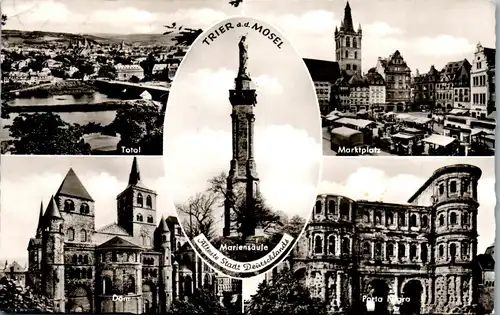 46485 - Deutschland - Trier a. d. Mosel , Total , Dom , Marktplatz , Porta Nigra - gelaufen