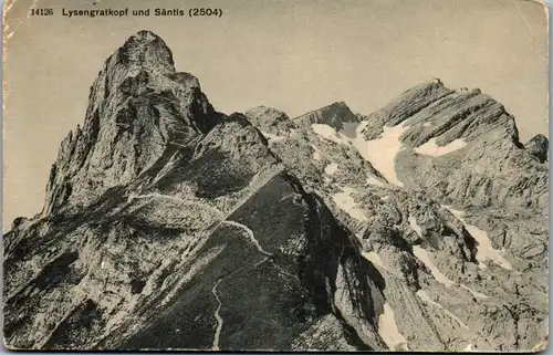 46496 - Schweiz - Appenzell , Lysengratkopf und Säntis , Hotel a. d. hohen Säntis - nicht gelaufen