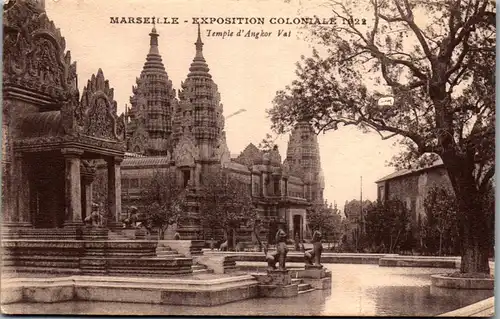 46502 - Frankreich - Marseille , Exposition Coloniale 1922 , Temple d'Angkor Vat - nicht gelaufen