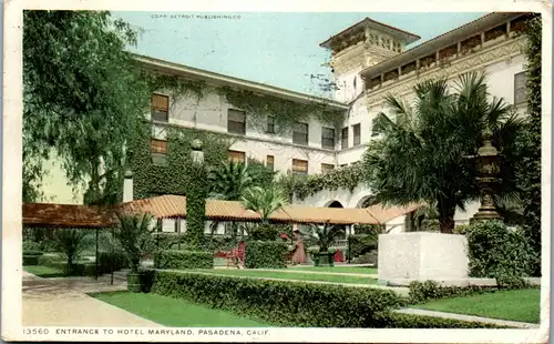 46530 - USA - Pasadena , Entrance to Hotel Maryland , California - gelaufen 1913