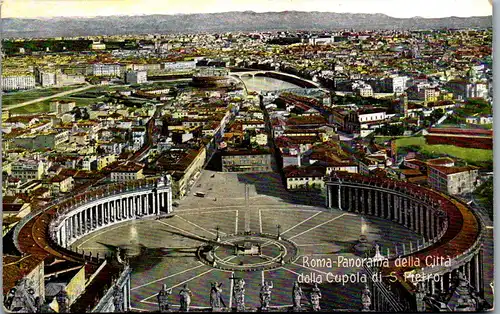 46532 - Italien - Rom , Roma Panorama della Citta dalla Cupola di S. Pietro - gelaufen 1913