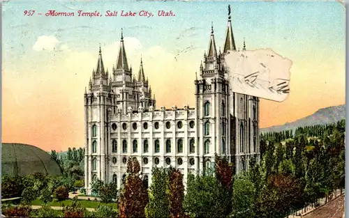 46534 - USA - Salt Lake City , Mormon Temple , Utah - gelaufen 1913