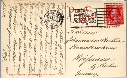 46539 - USA - Los Angeles , A Palm Drive - gelaufen 1915