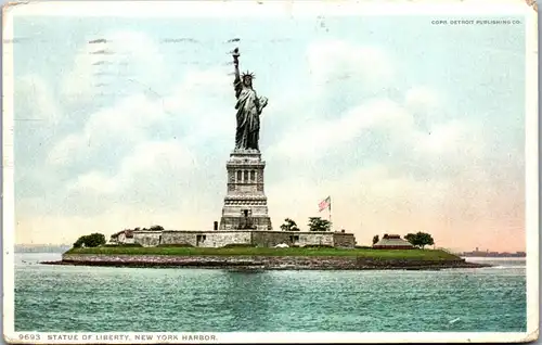 46541 - USA - New York , Harbor , Statue of Liberty , Freiheitsstatue - gelaufen 1911