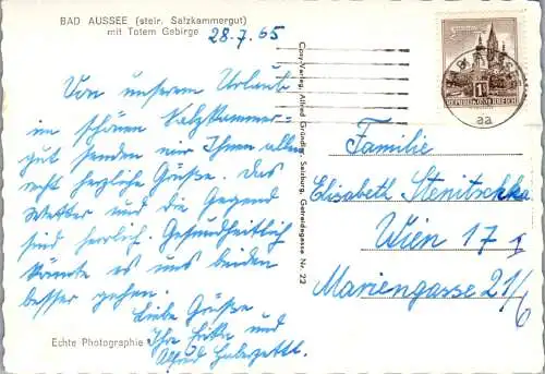 46562 - Steiermark - Bad Aussee , mit Totem Gebirge , Panorama - gelaufen 1965