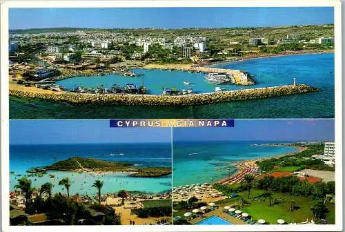 46574 - Zypern - Agia Napa , Mehrbildkarte , Beach , Strand , Sea , Meer - gelaufen 1999