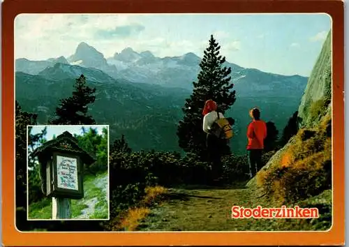 46589 - Steiermark - Ramsau , Stoderzinken , Wanderweg zum Kircherl mit Blick auf Dachstein , Marterl  - gelaufen 1995