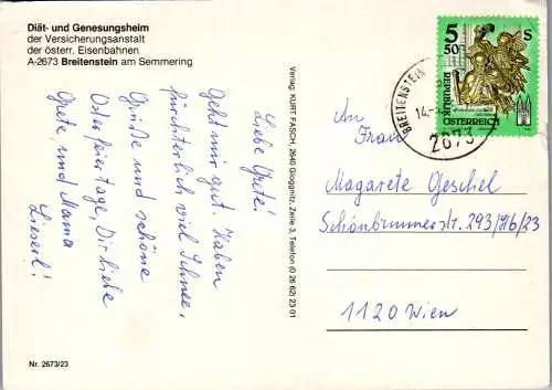 46598 - Niederösterreich - Breitenstein am Semmering , Diät und Genesungsheim - gelaufen