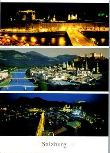 46627 - Salzburg - Stadt , Mehrbildkarte , Panorama - gelaufen