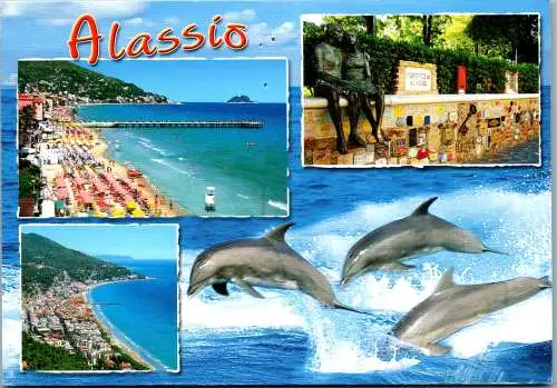 46630 - Italien - Alassio , Riviera Ligure , Delphin , Mehrbildkarte - gelaufen 2015