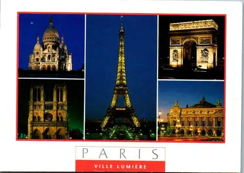 46654 - Frankreich - Paris , Sacre Coeur , Notre Dame , Tour Eiffel , l'Arc de Triomphe et l'Opera - gelaufen 1997