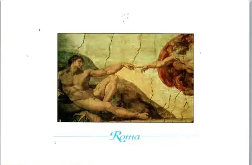 46656 - Italien - Gemälde , Rom , Michelangelo , Creatione di Adamo , Die Entstehung des Adam - gelaufen 1997