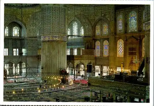 46663 - Türkei - Istanbul , Sultanahmet Camii ici , Interior Blue Mosque - gelaufen