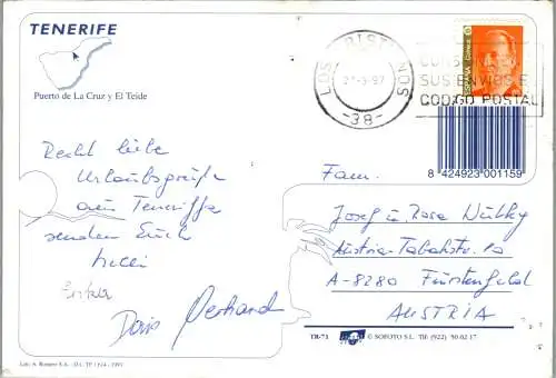 46690 - Spanien - Teneriffa , Tenerife , Puerto de La Cruz y El Teide - gelaufen 1997