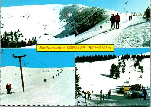 46732 - Steiermark - Koralpe , Ski , Mehrbildkarte , Erlenjochlift , Traußniglift , Wasserhanglift , Hipllift - n. gel