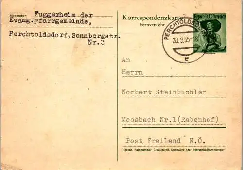 46739 - Ganzsache - Österreich , Fuggerheim , Perchtoldsdorf - gelaufen 1955