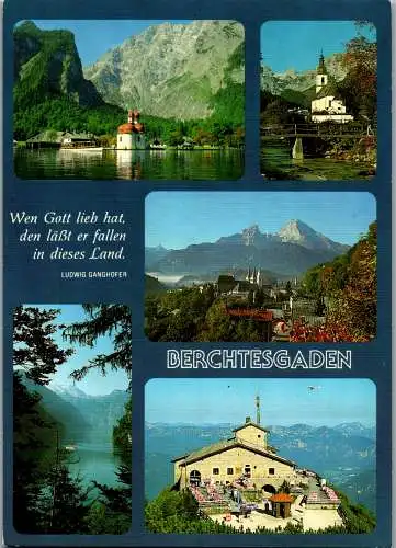 46764 - Deutschland - Berchtesgaden , Mehrbildkarte , Zitat v. Ludwig Ganghofer - gelaufen 1994