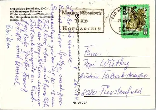 46768 - Salzburg - Bad Hofgastein , Hamburger Skiheim , Ski , Winter - gelaufen 1994