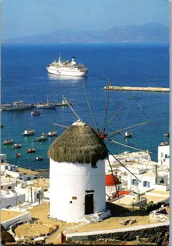 46787 - Griechenland - Mykonos , Windmühle , Panorama - gelaufen 1999
