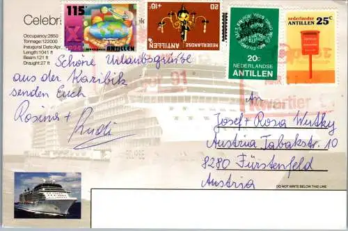 46792 - Schiff - Kreuzfahrt , Celebrity Cruises , Eclipse , Netherland Antillen - gelaufen