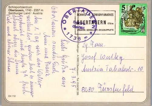 46817 - Salzburg - Obertauern , Skisportzentrum , Salzburger Land - gelaufen 1995