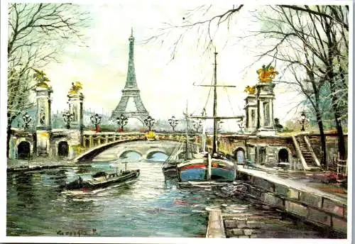 46819 - Frankreich - Signiert , Paris , Pont Alexandre III - gelaufen 1995