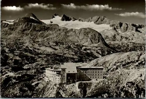 46827 - Oberösterreich - Dachstein , Krippenstein Berghaus mit Dachstein - gelaufen