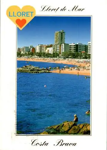46847 - Spanien - Lloret de Mar , Costa Brava , Platja Detall - gelaufen 1998