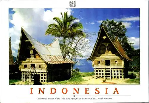 46851 - Indonesien - Samosir Island , Houses of the Toba Batak people , North Sumatra - gelaufen 2018