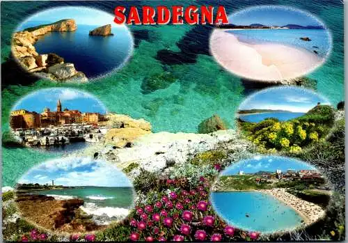 46853 - Italien - Sardegna , Sardinien , Mehrbildkarte - gelaufen 2002