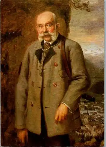 46870 - Persöhnlichkeiten - Kaiser Franz Josef , als Jäger , Ölbild von Robert Schiffer - gelaufen