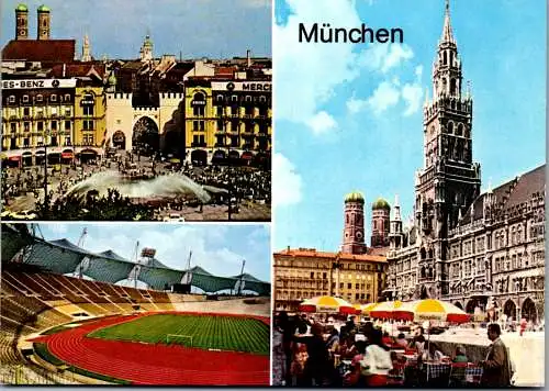 46891 - Deutschland - München , Karlsplatz , Olympiastadion , Marienplatz , Mehrbildkarte - nicht gelaufen