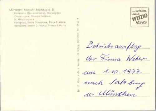 46891 - Deutschland - München , Karlsplatz , Olympiastadion , Marienplatz , Mehrbildkarte - nicht gelaufen