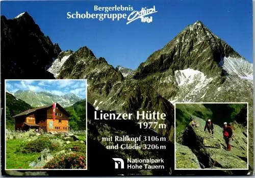 46903 - Tirol - Lienz , Lienzer Hütte mit Ralfskopf und Glödis , Schobergruppe , Hohe Tauern - gelaufen 1995