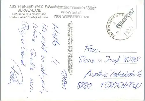 46957 - Militaria - Assistenzeinsatz , Burgenland , Feldpost - gelaufen 2001