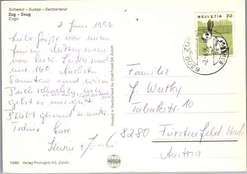 46993 - Schweiz - Zug , Mehrbildkarte - gelaufen 1996