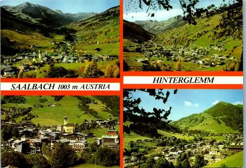 47001 - Salzburg - Saalbach Hinterglemm , Mehrbildkarte - gelaufen