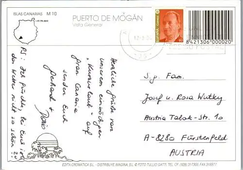 47007 - Spanien - Gran Canaria , Puerto de Mogan , Hafen - gelaufen 1996