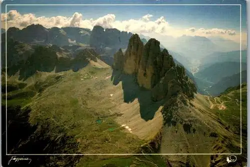 47013 - Italien - Auronzo , Le tre Cime di Lavaredo il Rif. Auronzo , A ainistra Croda Rossa di Sesto - gelaufen 1996