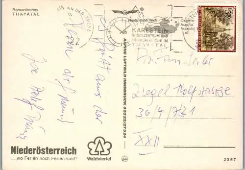 47045 - Niederösterreich - Thayatal , Dobersberg , Raabs , Karlstein , Ruine Kollmitz , Mehrbildkarte - gelaufen