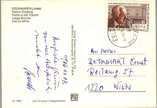 47051 - Niederösterreich - Steinwandklamm , Klamm Eingang , Lange Brücke , Mehrbildkarte - gelaufen 1986